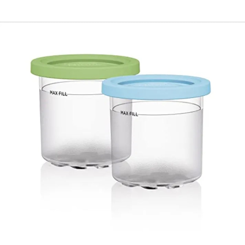 2pc Creami Pints and Colored Lids :Lime & Aqua