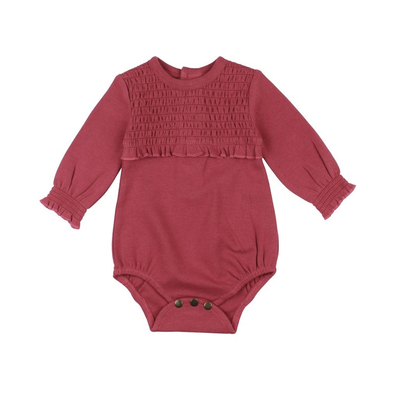 Organic Smocked Chest Bodysuit – Appleberry 0-3 months