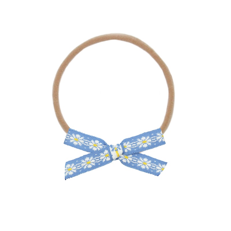 Ribbon Bow – Blue Daisy Headband
