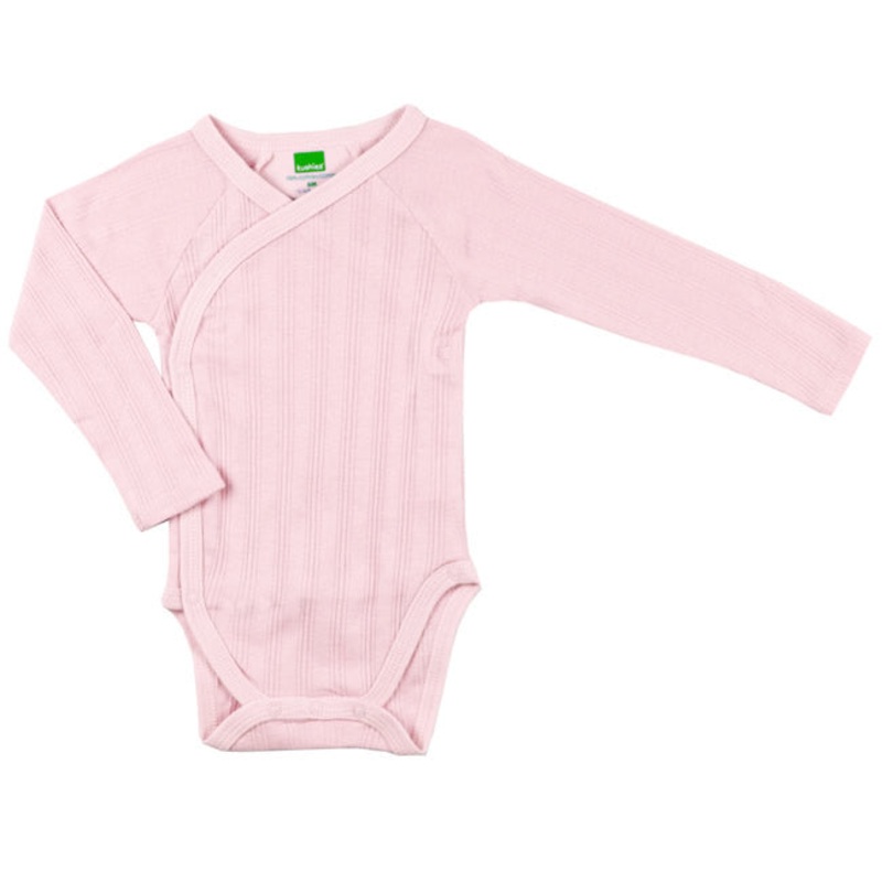 Kushies Long Sleeve Bodysuit, 1-3m – Pink
