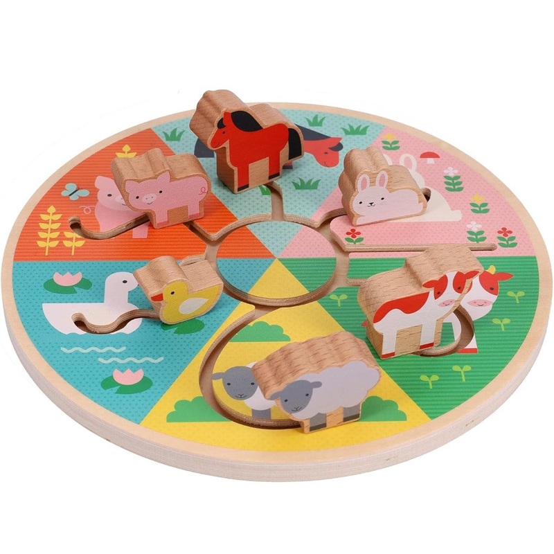 Farm Animals Wooden Sliding Maze