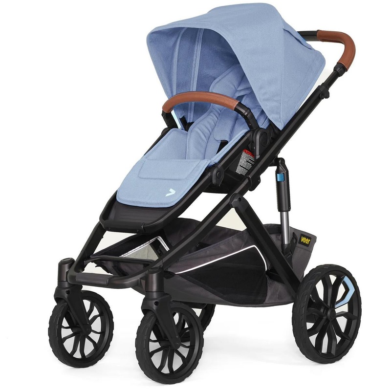 Veer Switch&Roll Luxe Single-to-Double Stroller Bundle with Leather Kit – Blue Beryl