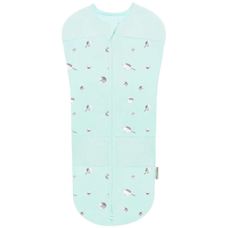 Happiest Baby Sleepea Swaddle – Blue/Green with Planets (Medium, 12-18 lbs)