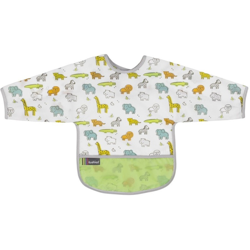 Kushies Cleanbib with Sleeves, 12 to 24 Months – Safari