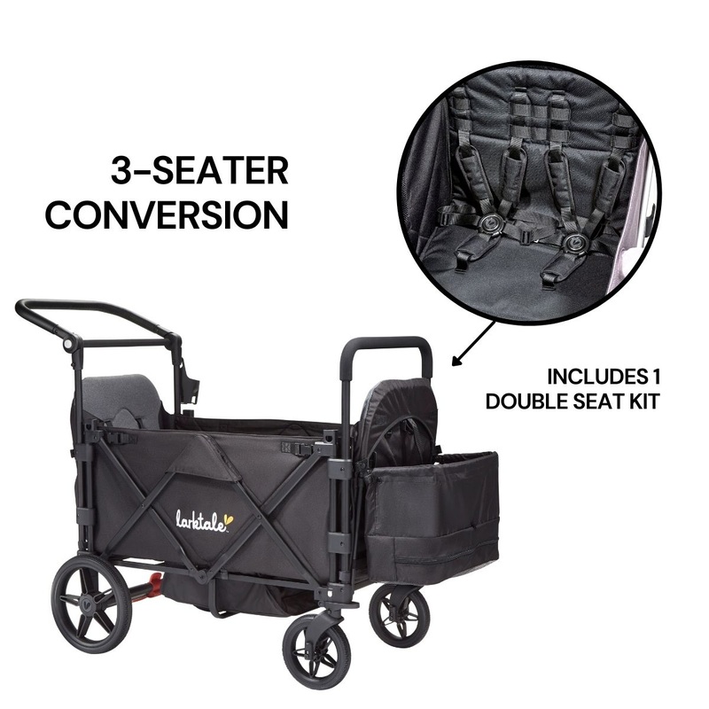 Larktale Caravan (3 Seater) Stroller Wagon Bundle – Byron Black