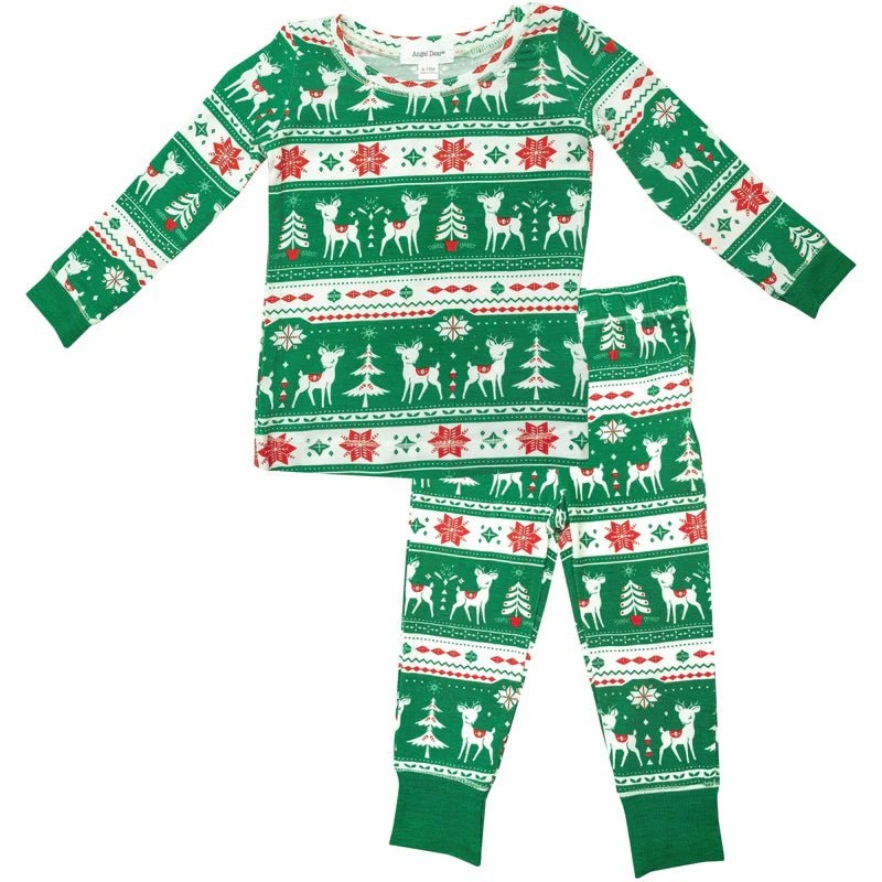 Vintage Deer Fair Isle Jolly Green Lounge Wear Set