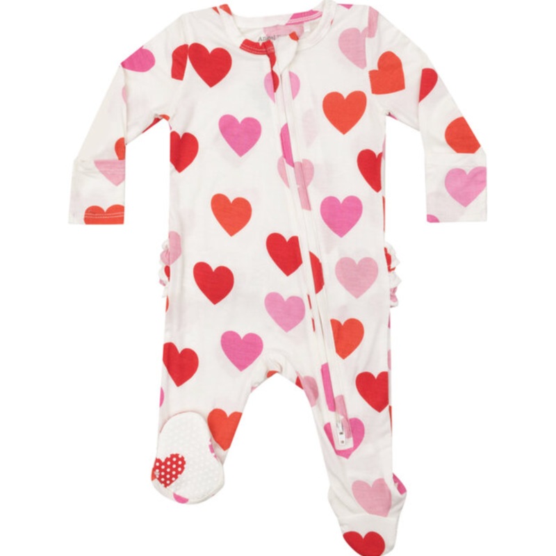 ANGEL DEAR HEARTS 2 WAY ZIPPER RUFFLE BACK FOOTIE