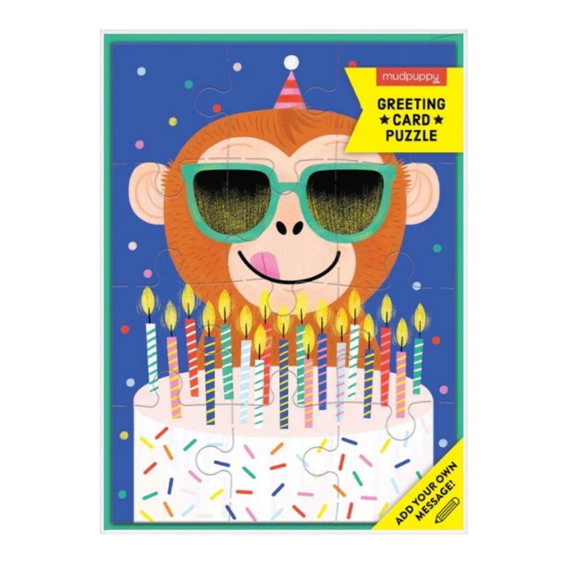 GREETING CARD PUZZLE  – MONKEY CAKE