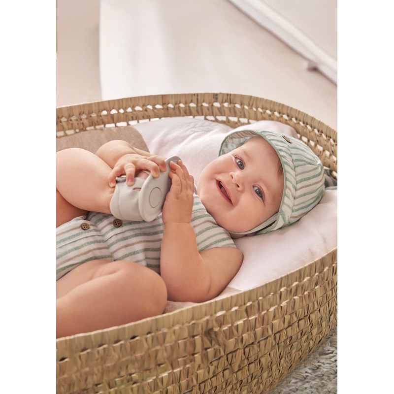 MAYORAL COTTON ROMPER WITH HAT- AQUA