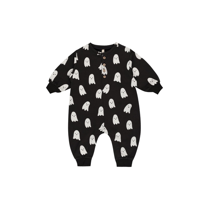 QUINCY MAE RELAXED FLEECE JUMPSUIT GHOSTS