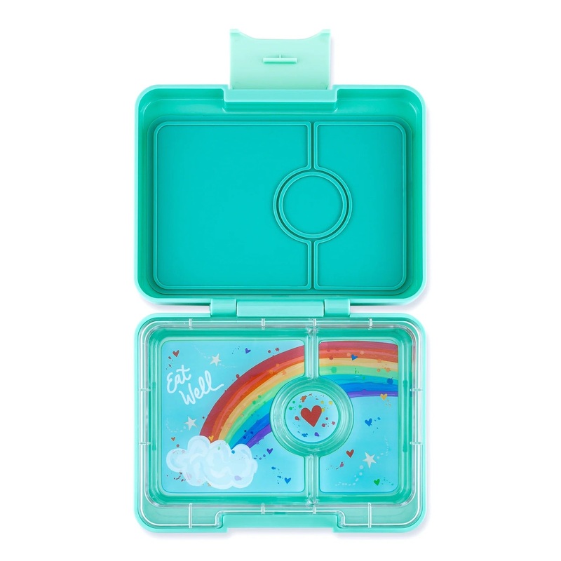 Yumbox – Snack Box | 3 Compartments | Rainbow | Tropical Aqua
