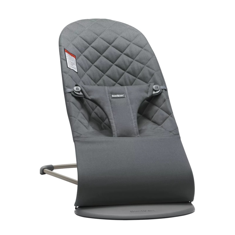 BabyBjorn Bouncer Bliss, Dark Gray Frame, Anthracite Cotton Classic Quilt