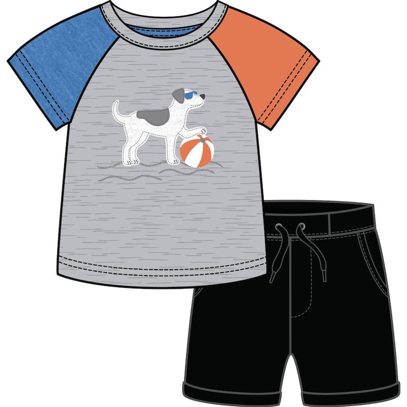 Beach Ball Dog T-Shirt Short Set