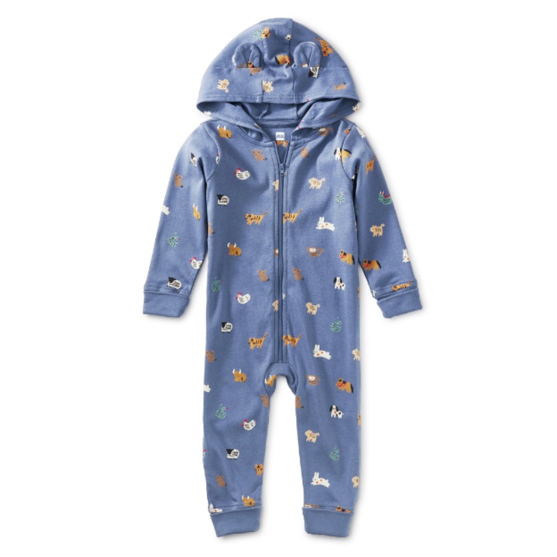 BEAR EARS HOODED BABY ROMPER