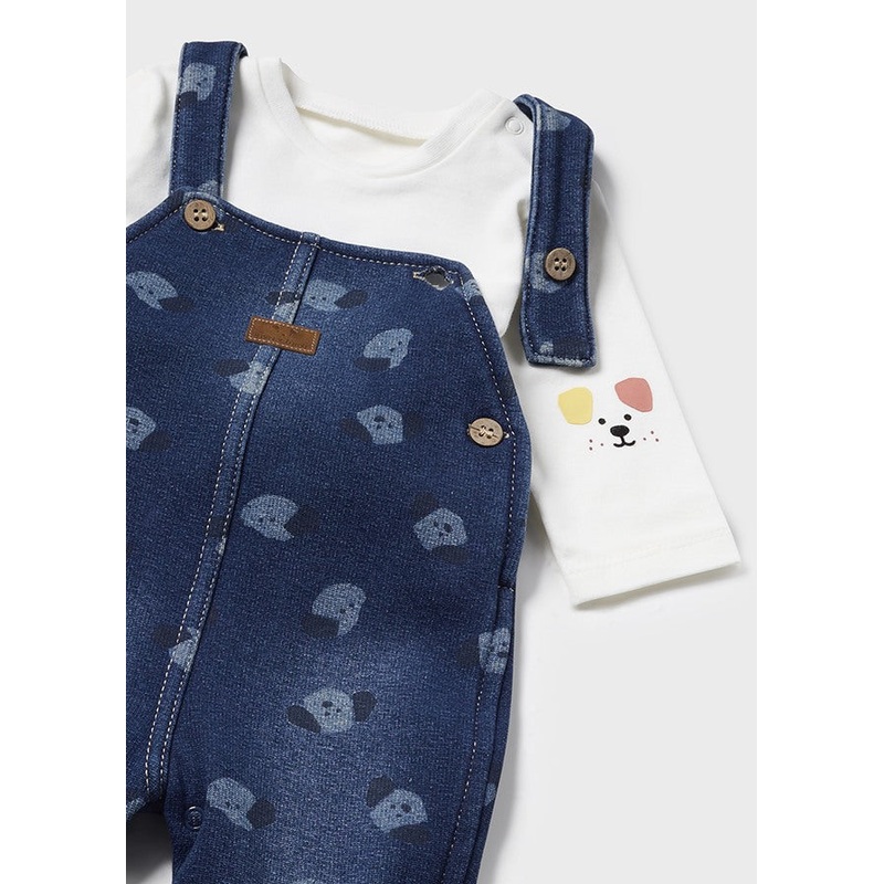 Dark Denim Newborn Dungarees and T-Shirt Set