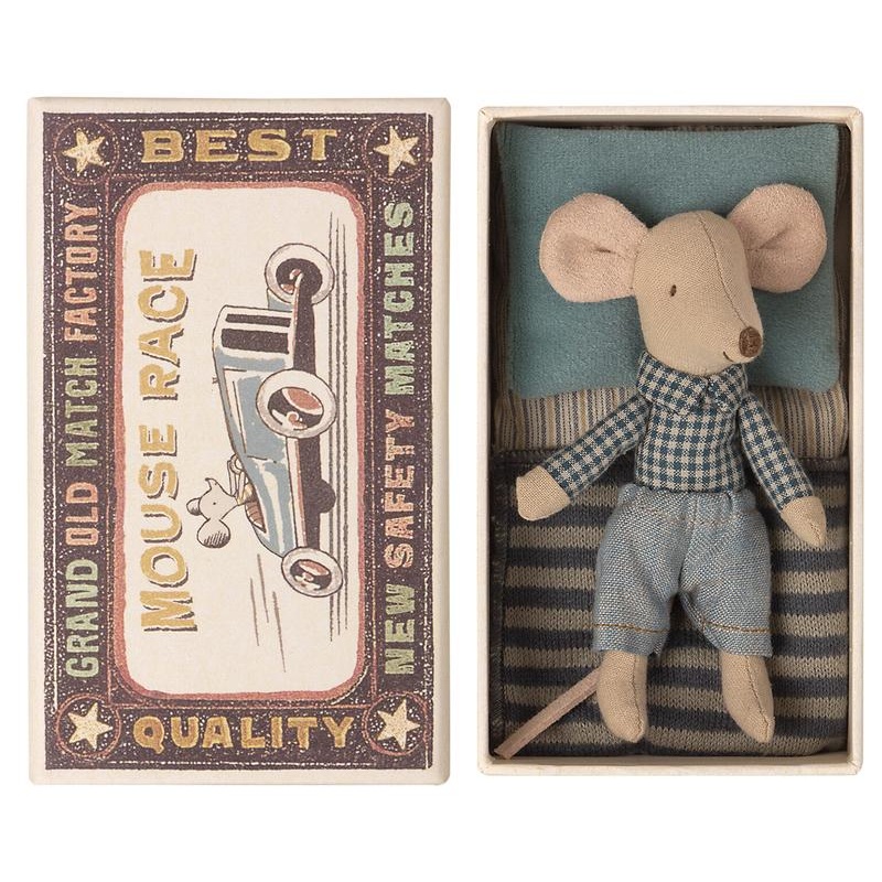 MAILEG LITTLE BROTHER MOUSE IN MATCHBOX