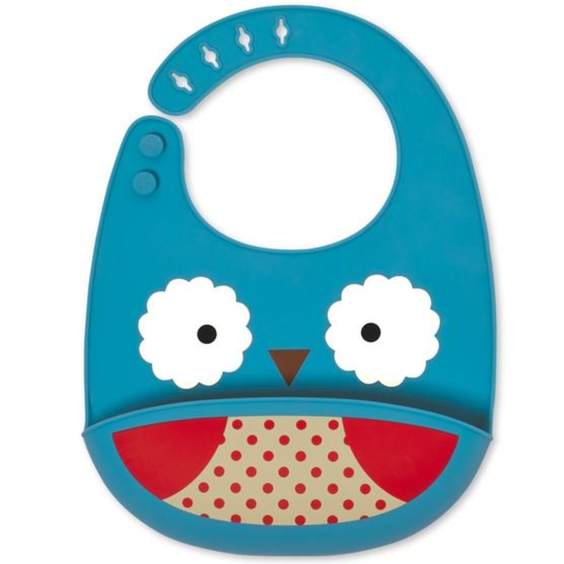 Zoo Fold & Go Silicone Bib – Owl