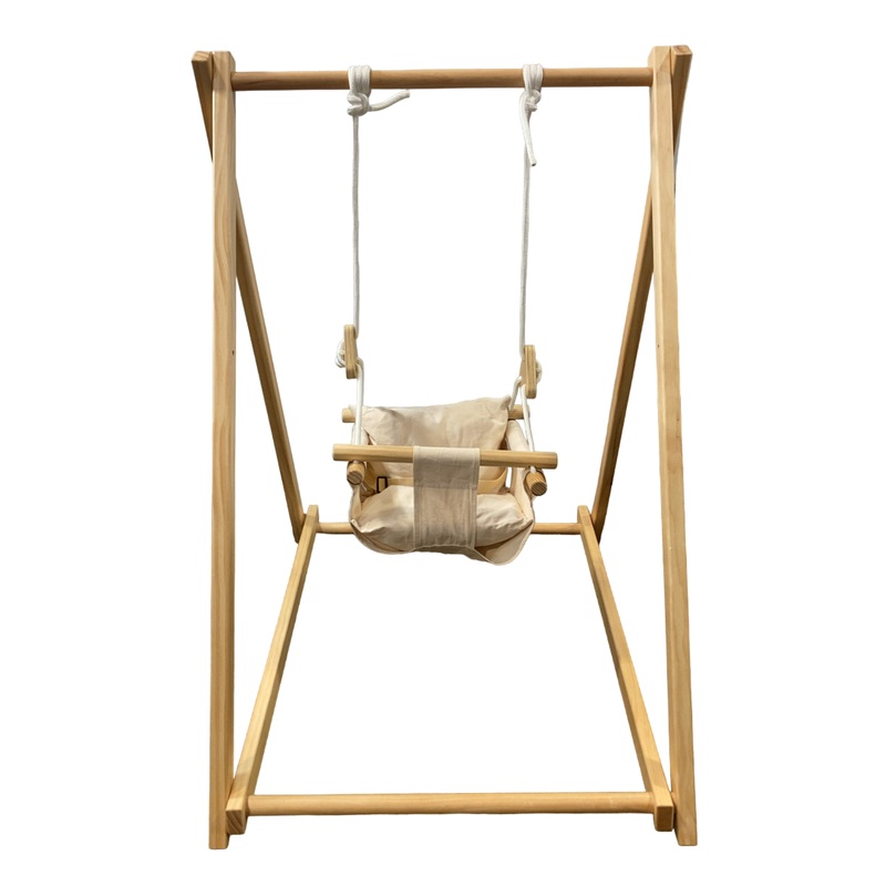 Avenlur Tulip Foldable Baby Bouncer With Harness, Beige