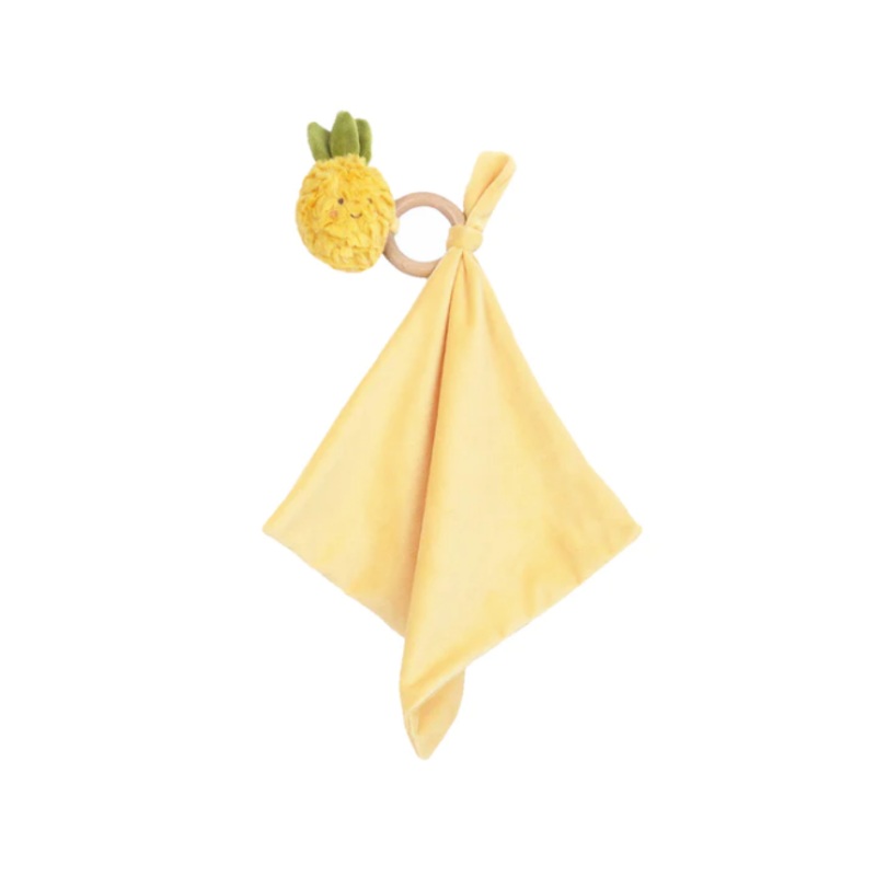 MON AMI PINA PINEAPPLE WOOD TEETHER SECURITY BLANKIE
