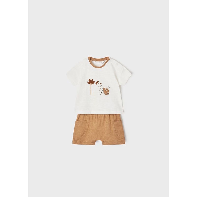 Newborn Safari Short Set – White Shirt