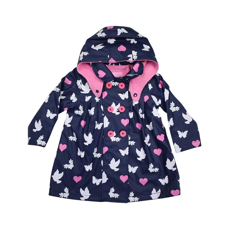 RAINWEAR BIRDS N BUTTERFLIES COLOR CHANGING RAINCOAT