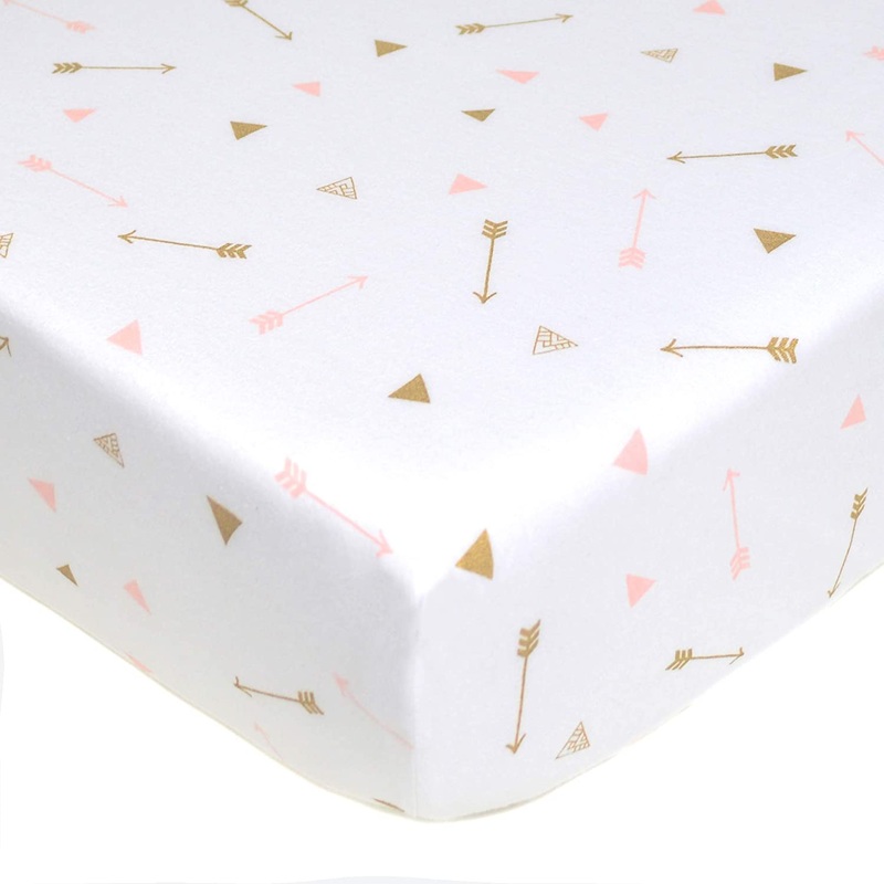 Sparkle Crib Sheet – Gold Pink Arrows