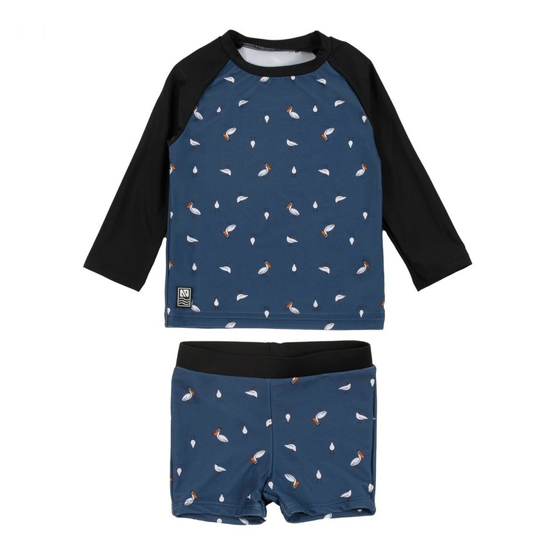 Nano Two-Piece Rashguard Boys Swimsuit (UPF 50+) – Blue Pelicans