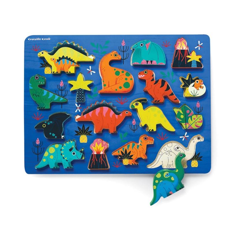 CROCODILE CREEK 16PC WOODEN DINOSUAR PUZZLE