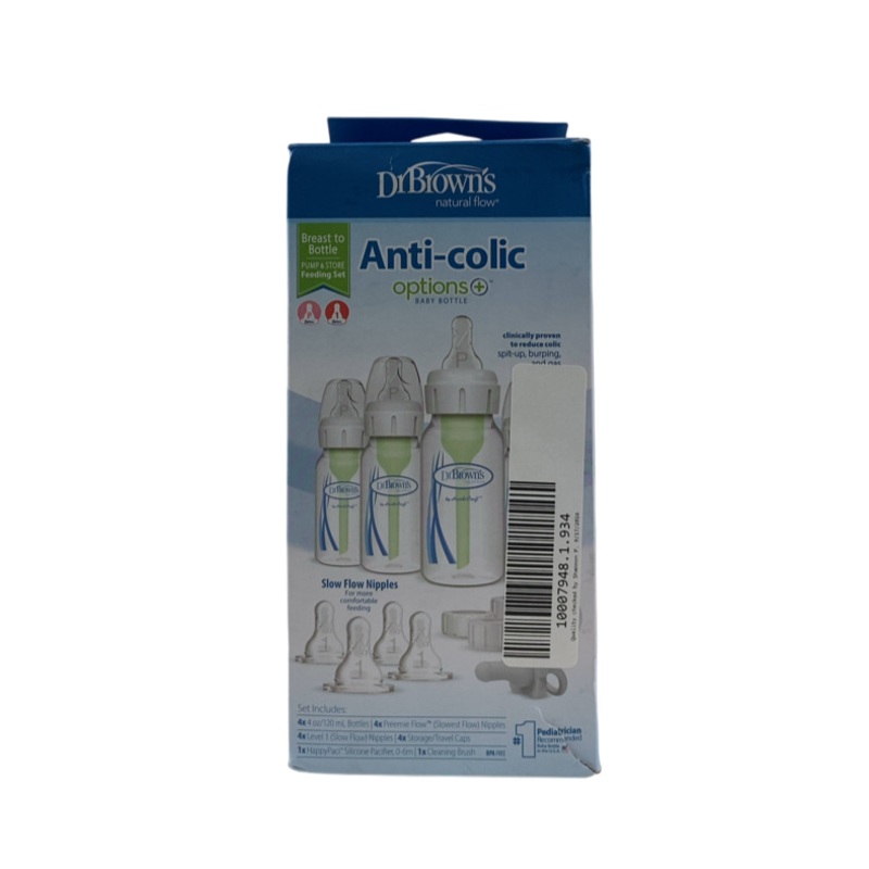 Dr. Brown’s Anti-Colic Breast to Bottle Feeding Set with Slow Flow Nipples