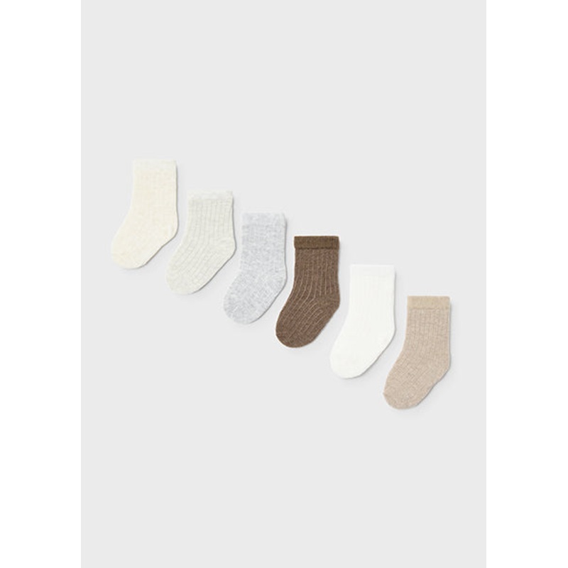 Neutrals Newborn Socks 6-pack
