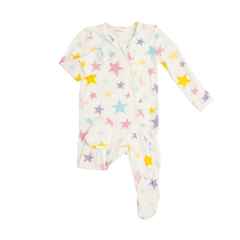 Dimensional Star Ruffle Footie – Newborn