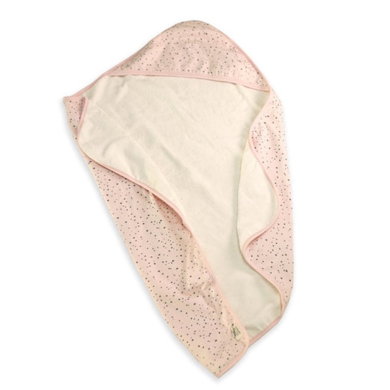 PEBBLE REVERSIBLE BABY HOODED TOWEL – BLUSH