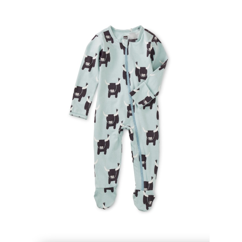 TEA COLLECTION FOOTED ZIP FRONT BABY ROMPER