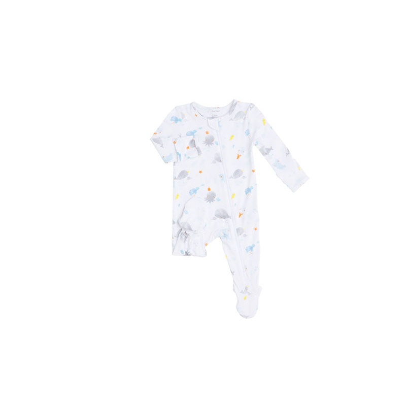 Angel Dear Baby Shark Zipper Footie – Newborn