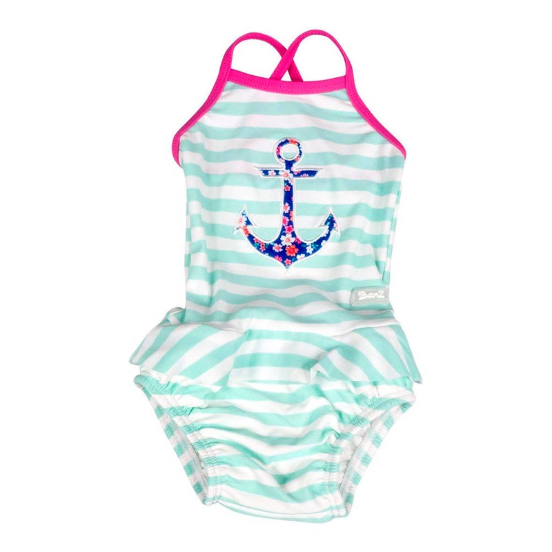 Baby Banz Tankini One-Piece Girls Swimsuit – Anchor (6 Months, 8kg)