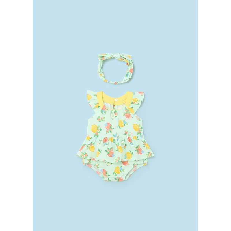 Pear Print Romper w/ Headband