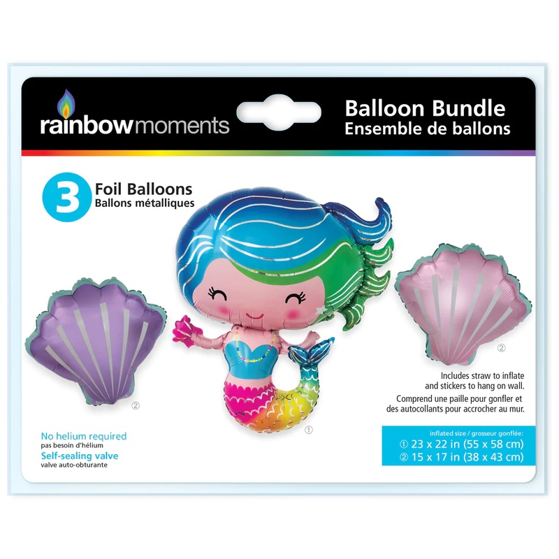 Rainbow Moments – Foil Balloons | Mermaid | 3 Pack