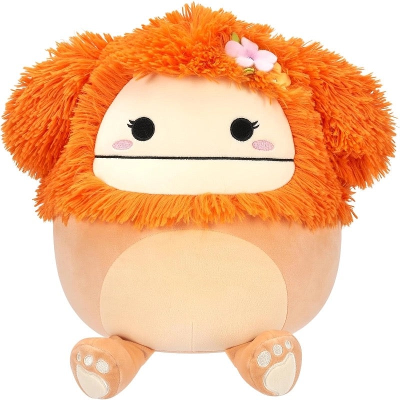 Squishmallows – Medium Plush 12″ Shasta the Light Orange Bigfoot with Flower Pin