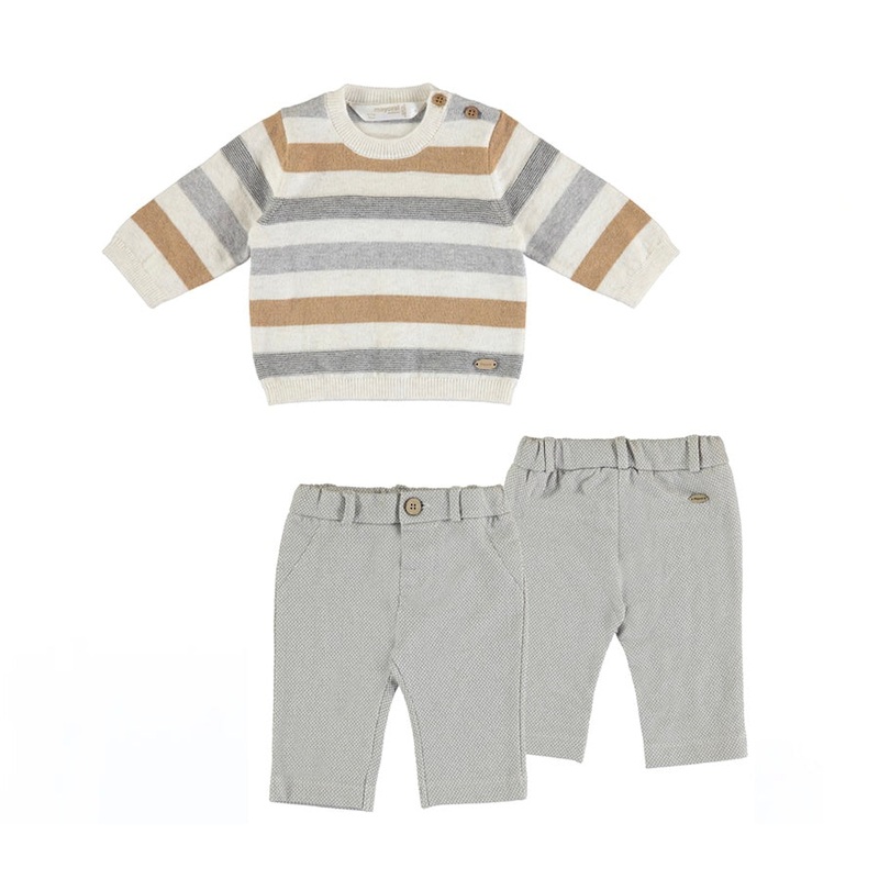 Striped Jersey Sweater + Dressy Pants