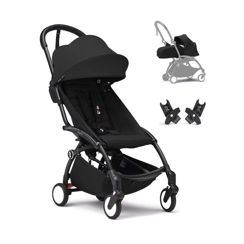YOYO from newborn to toddler compact travel stroller with black frame