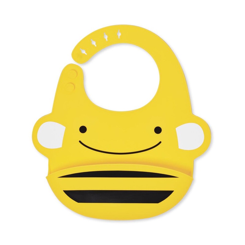 Zoo Fold & Go Silicone Bib – Bee