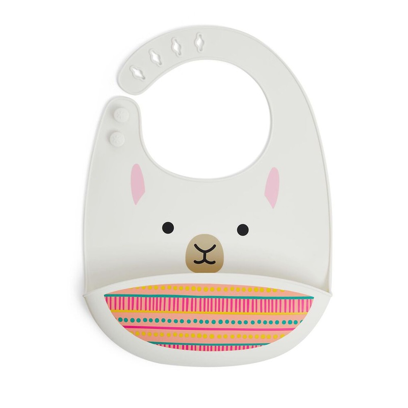 Zoo Fold & Go Silicone Bib – Llama