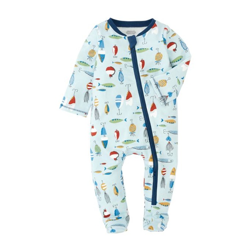 Mud Pie Fishing Lure Zipper Footie – 0-3 Months