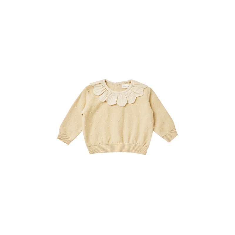 QUINCY MAE PETAL KNIT SWEATER LEMON