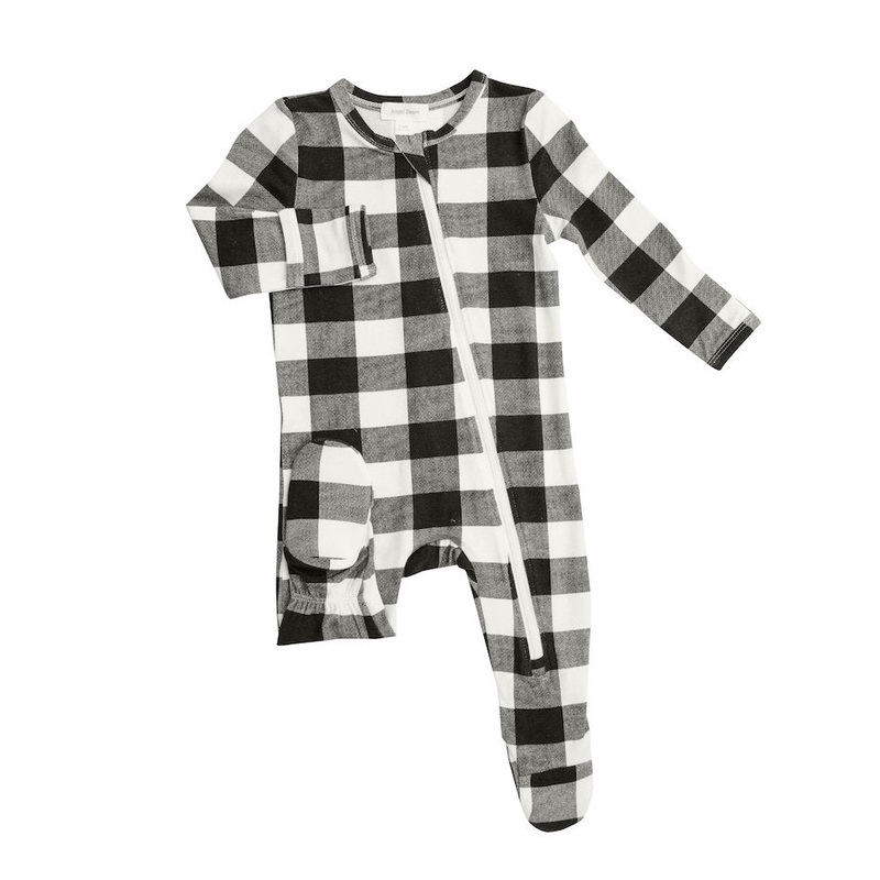 Angel Dear Buffalo Check Zipper Footie – 3-6 Months