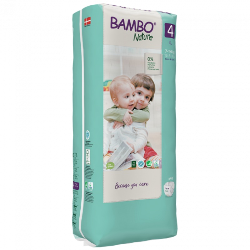 BAMBO Diapers Size 4 (7-14Kg) , 48 Count