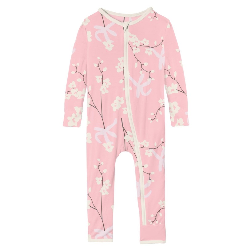 KICKEE PANTS PRINT COVERALL WITH ZIPPER – LOTUS ORCHID PRINT