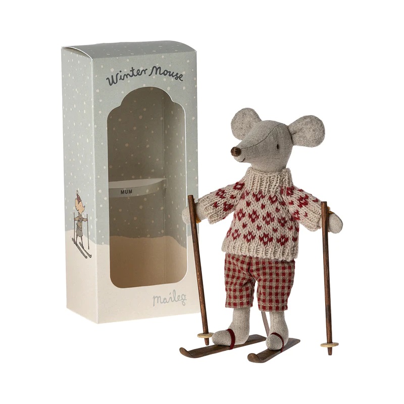 MAILEG WINTER MOUSE SKI SET, MUM