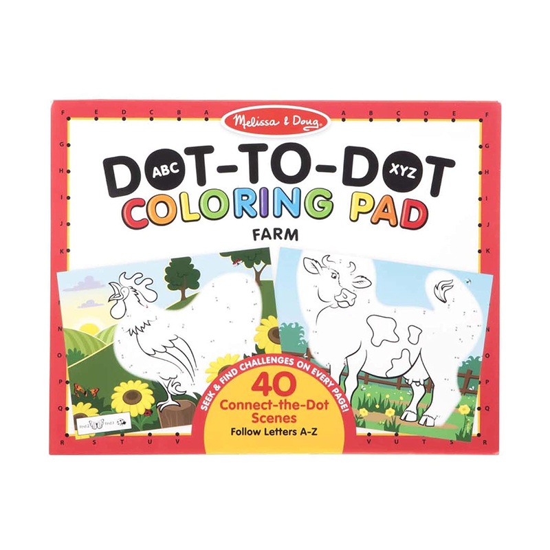 Melissa & Doug ABC DOT-TO-DOT COLORING PAD – FARM