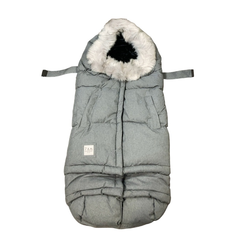 7 A.M. Enfant Blanket 212 Evolution, Heather Grey Dark Fur, Tundra Plush